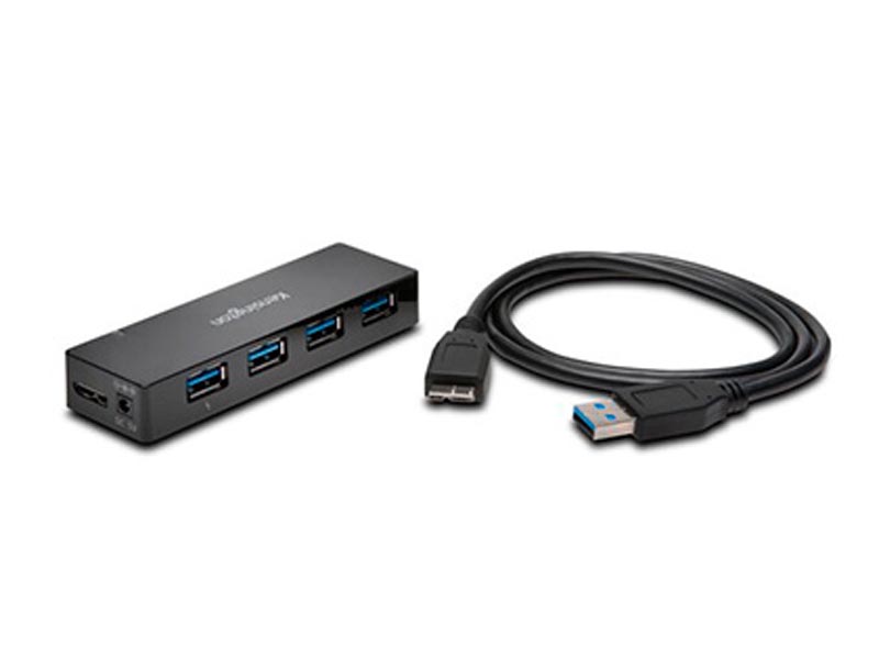 Hub USB 3.0 Kensington com carregador 4 portas preto