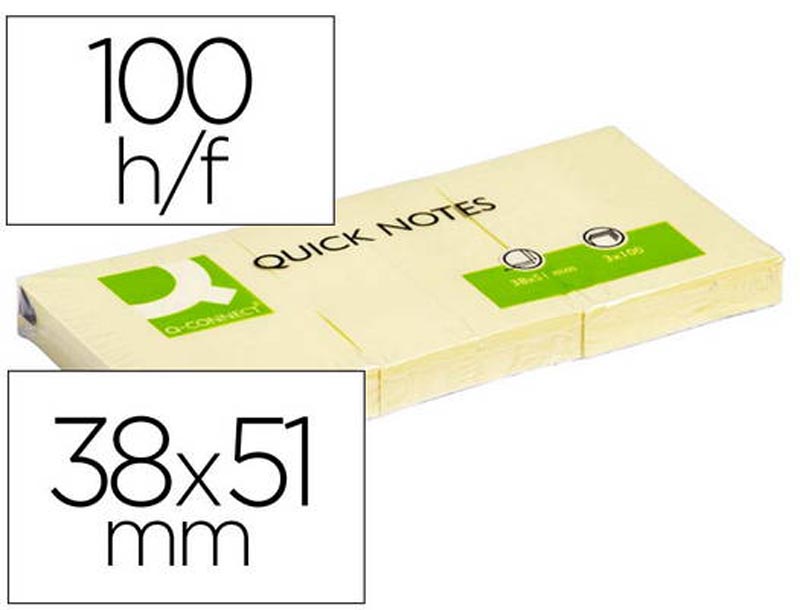 Bloco de notas adesivas Q-Connect 38x51mm