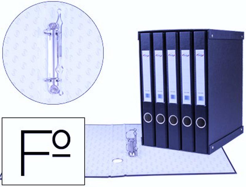 Modulo de 5 pastas de arquivo Pardo folio 25mm Azul