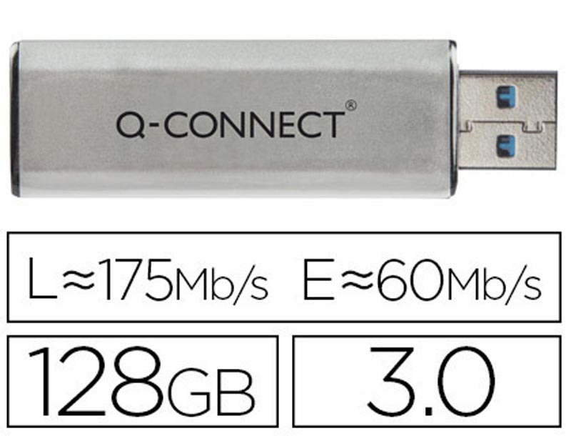 Pen Drive USB 3.0 Q-Connect 128GB